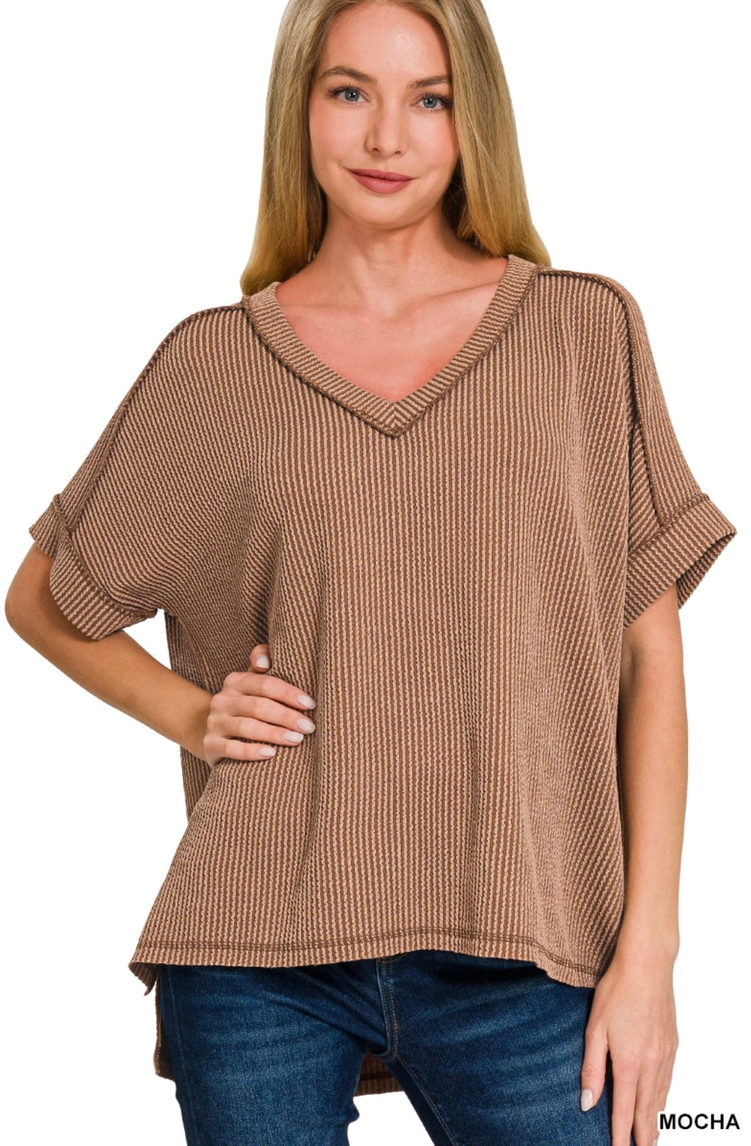 Mocha Ribbed Top