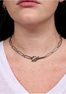 Silver Lellie Link Toggle Necklace